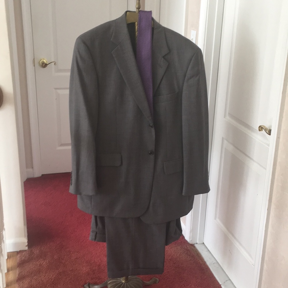 Gray men’s suit by Stafford
